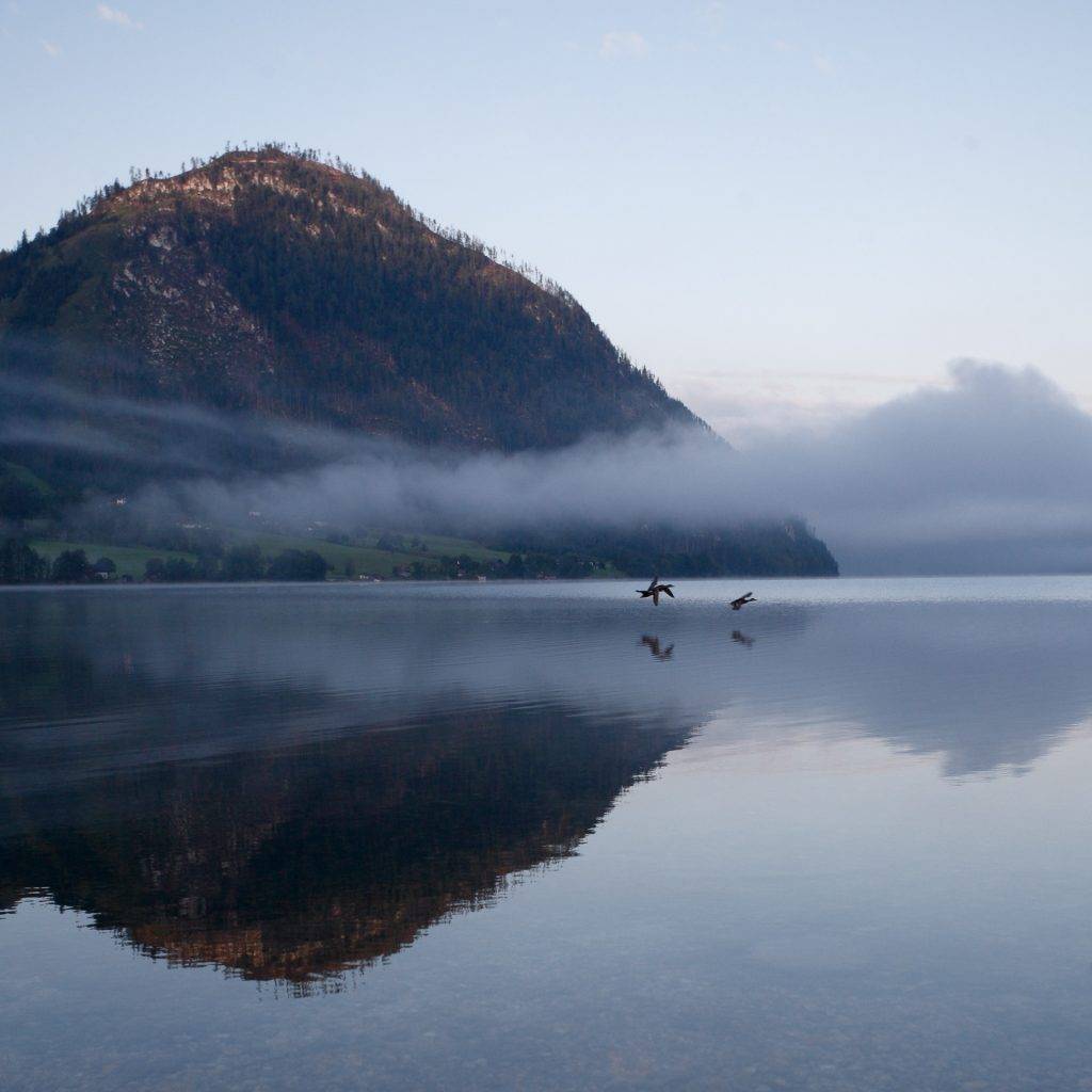 Gemeinsam gehen wir auf Fotostreifzug um die Morgenstimmung am Grundlsee einfangen.