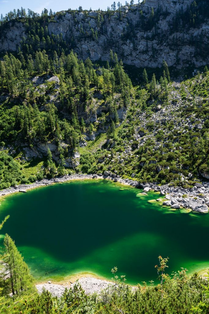 DIE FOTOFÜCHSE Foto Locations Salzkammergut. An einer Stelle am Weg zur Pühringerhütte hast du einen besonders schönen Blick auf den hinteren Lahngang See.