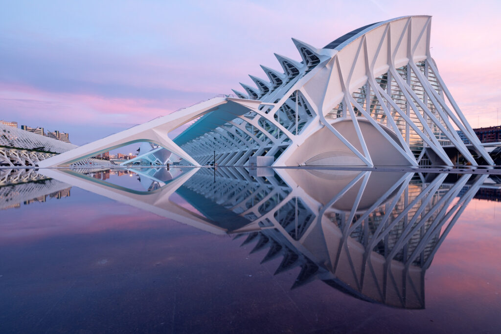 Erlebe die beeindruckende Architektur in Valencia. Motive mit Rosa sind leider auch im Programm, denn Fotofuchs Katharina wird von diesem Farbton verfolgt.